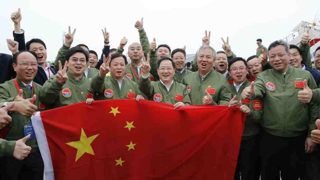 Evento de presentación del C919 chino.