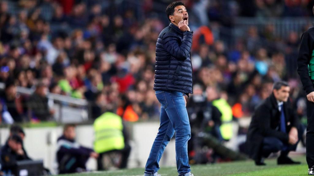 Michel, en un partido con el Rayo Vallecano