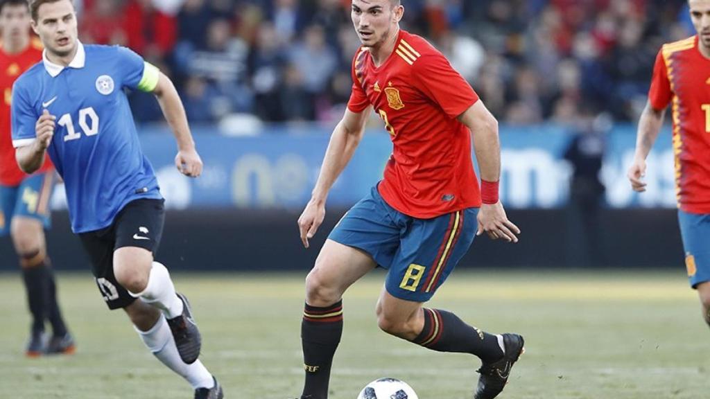 Fabián en un partido con La Selección. Foto: Twitter. (@SeFutbol)