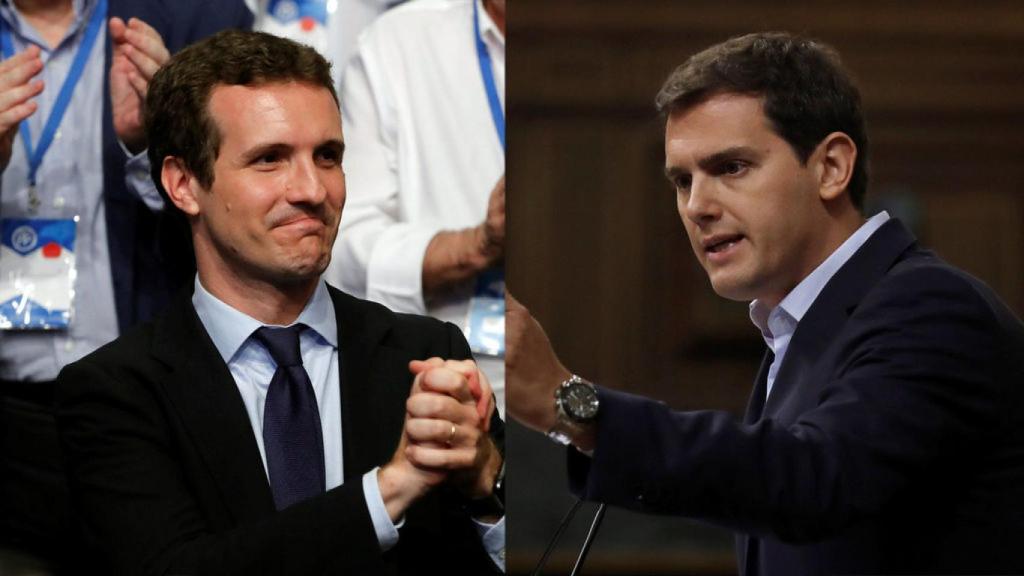 Pablo Casado y Albert Rivera.
