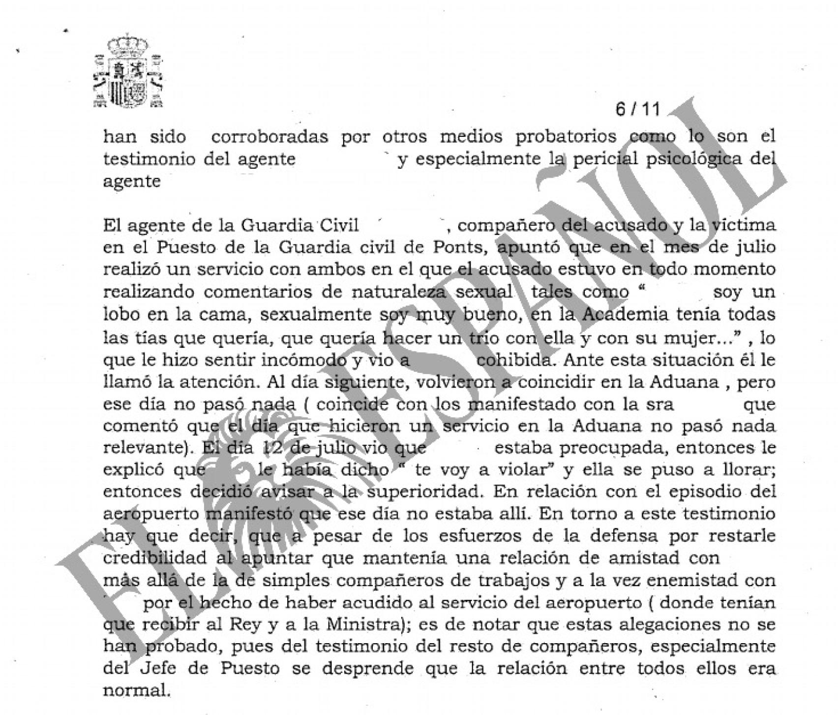 Extracto de la sentencia.