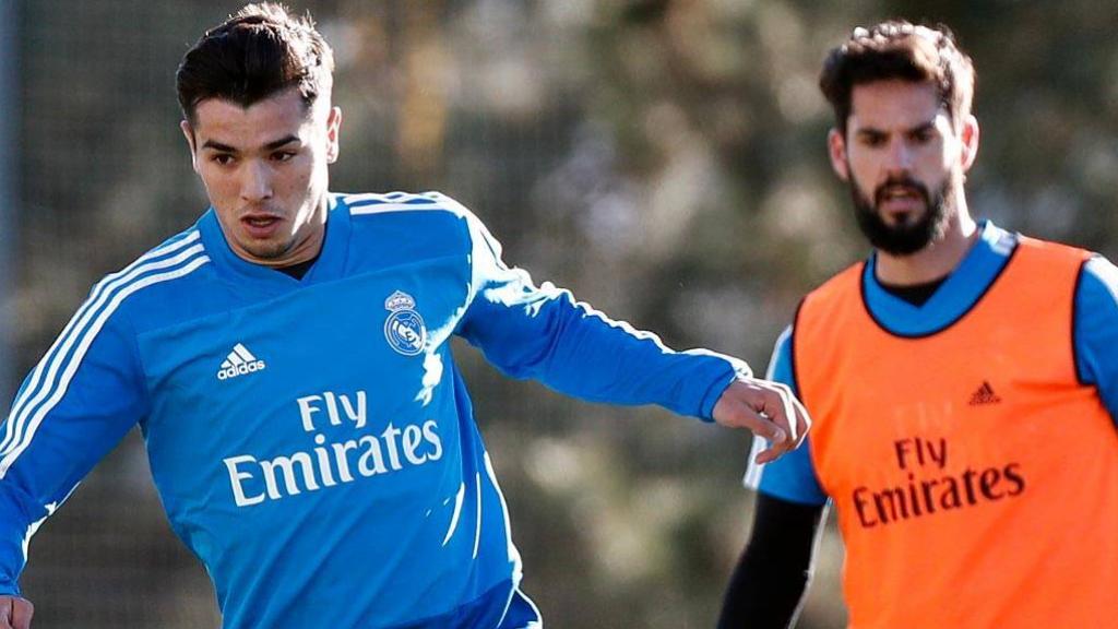 Brahim Díaz e Isco, en un entrenamiento del Real Madrid