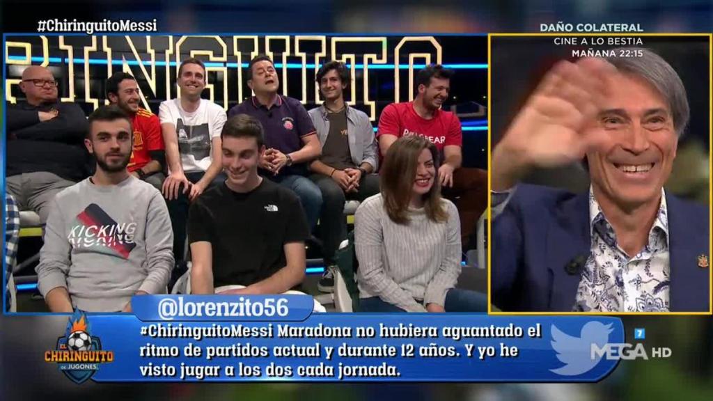 Roncero y El Lobo Carrasco en El Chiringuito. Foto: Twitter (@elchiringuitotv)