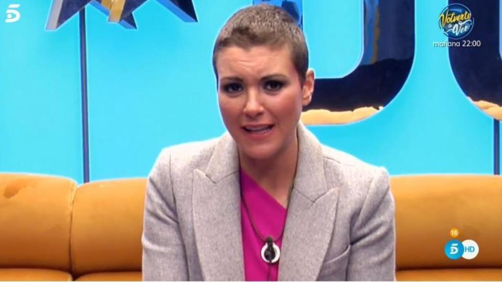 María Jesús llorando minutos antes de su salvación.