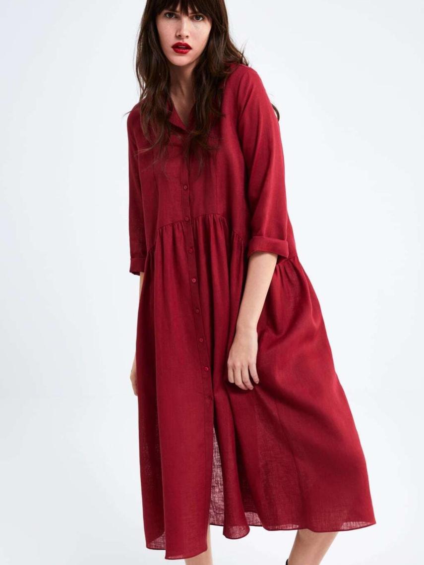 Vestido largo de lino.