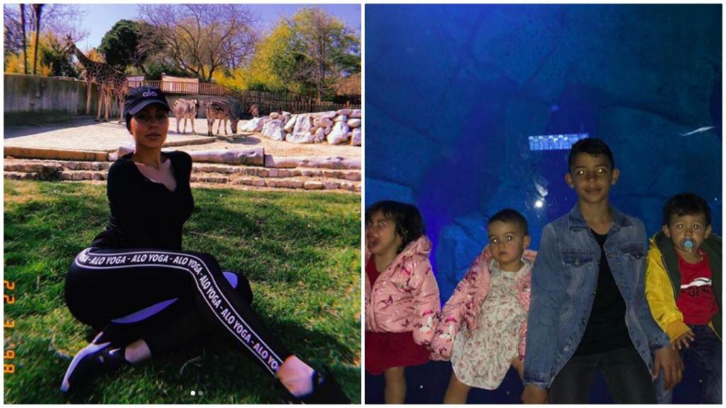 Georgina Rodríguez, en el Zoo de Madrid con los hijos de Cristiano