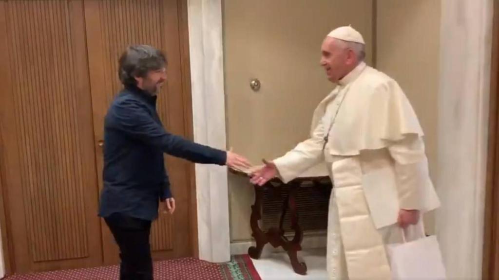 Jordi Évole y el Papa Francisco.