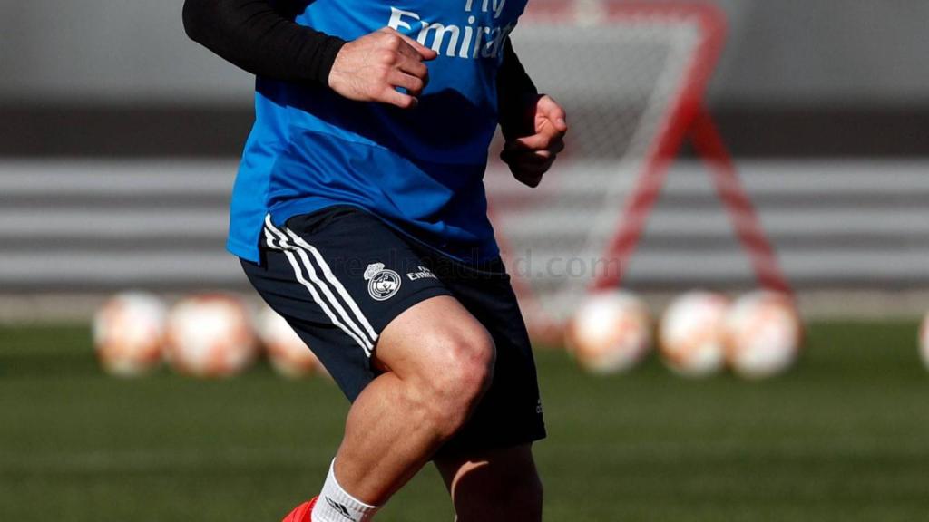 Dani Carvajal, durante un entrenamiento del Real Madrid