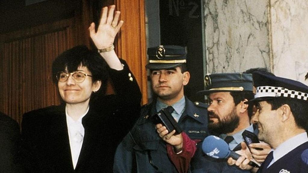 La farmacéutica de Olot momentos posteriores a su liberación.