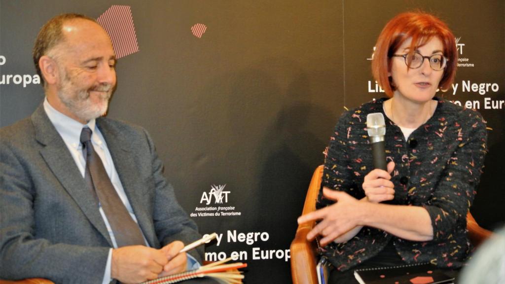 Fernando Reinares y Maite Pagaza, en la presentación.
