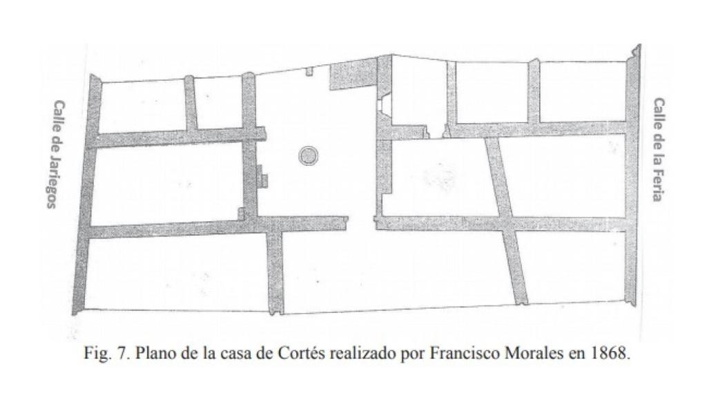 Plano de la casa de Hernán Cortes.