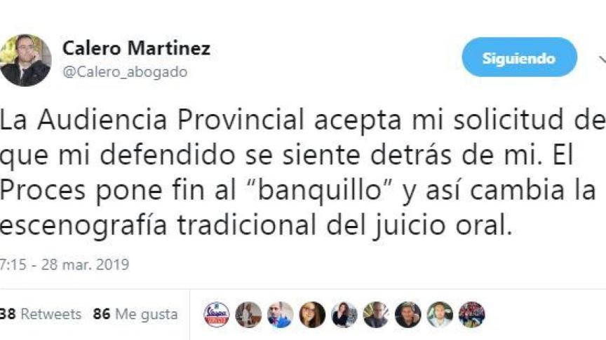 Tuit del letrado Calero./