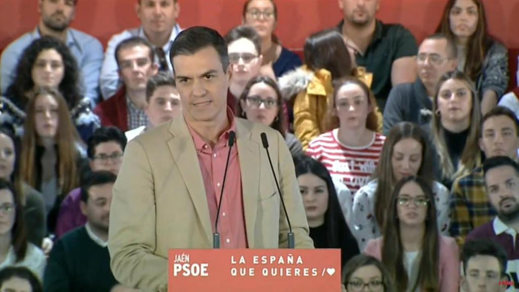 Pedro Sánchez de mitin en Jaén.