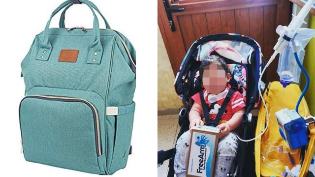 Se busca la mochila color turquesa de este niño.