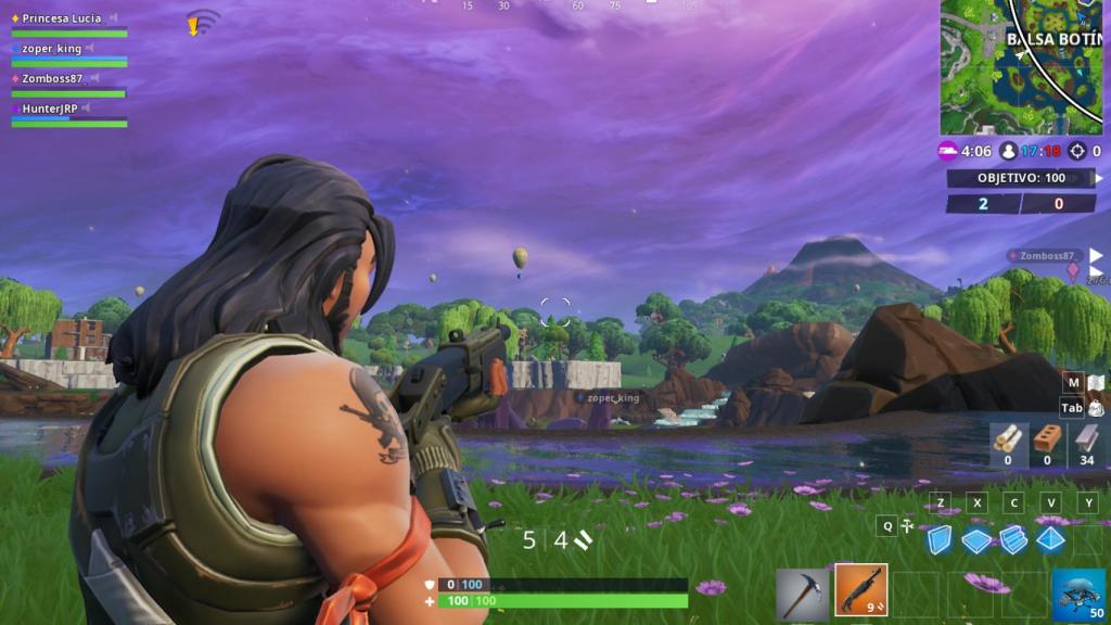 En la imagen, captura de pantalla de una partida de Fortnite