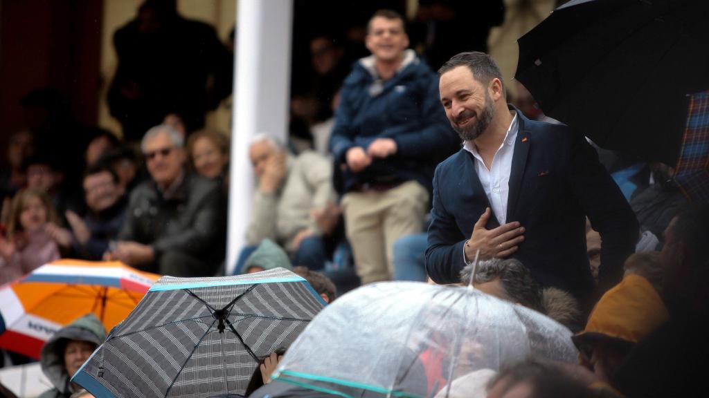 Santiago Abascal, este domingo, en la plaza de toros de Guadalajara.
