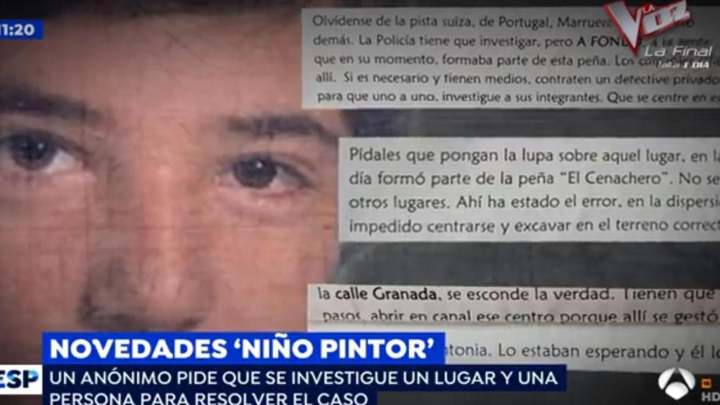 Mensaje anónimo llegado a la familia.