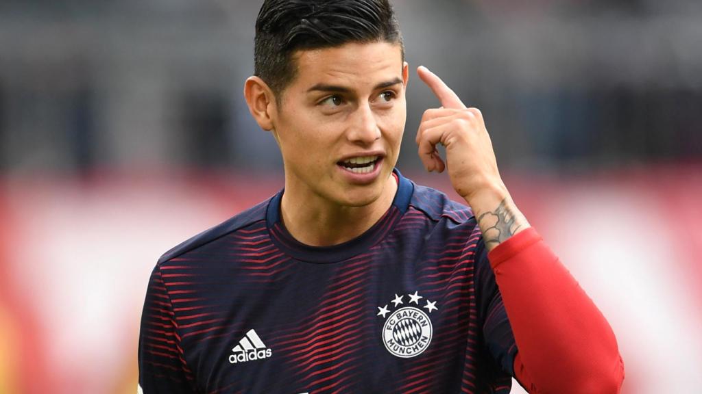 James Rodríguez, en un entrenamiento del Bayern Múnich