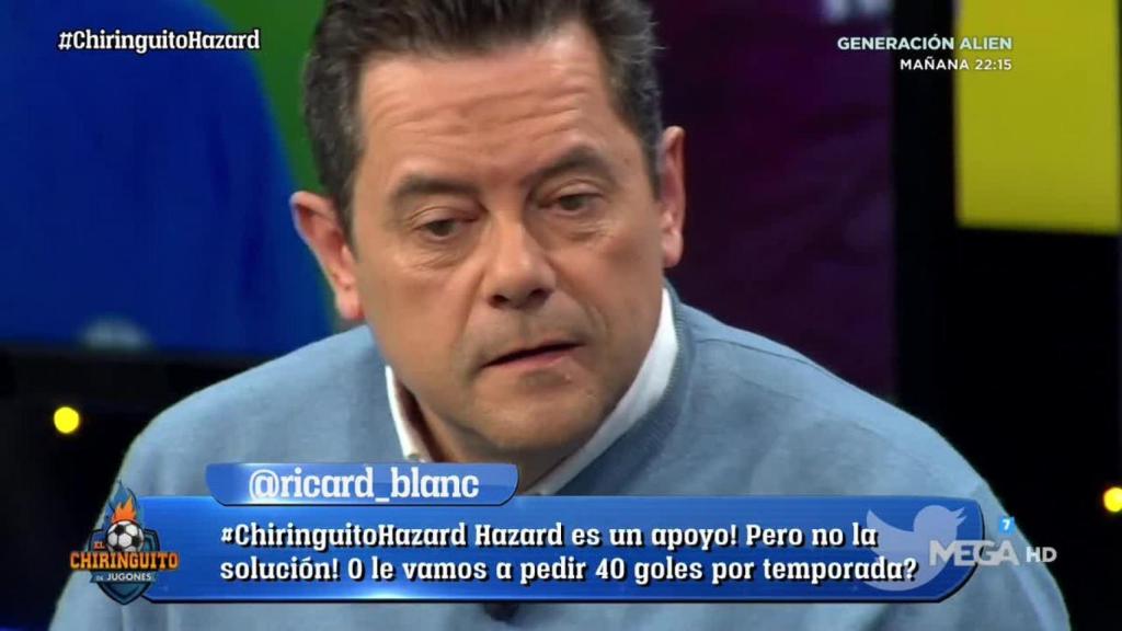 Tomás Roncero en El Chiringuito. Foto: Twitter (@elchiringuitotv)