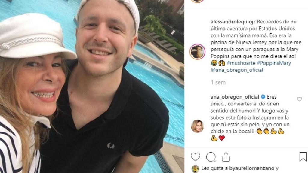 Ana Obregón y Álex Lequio en una publicación de Instagram.