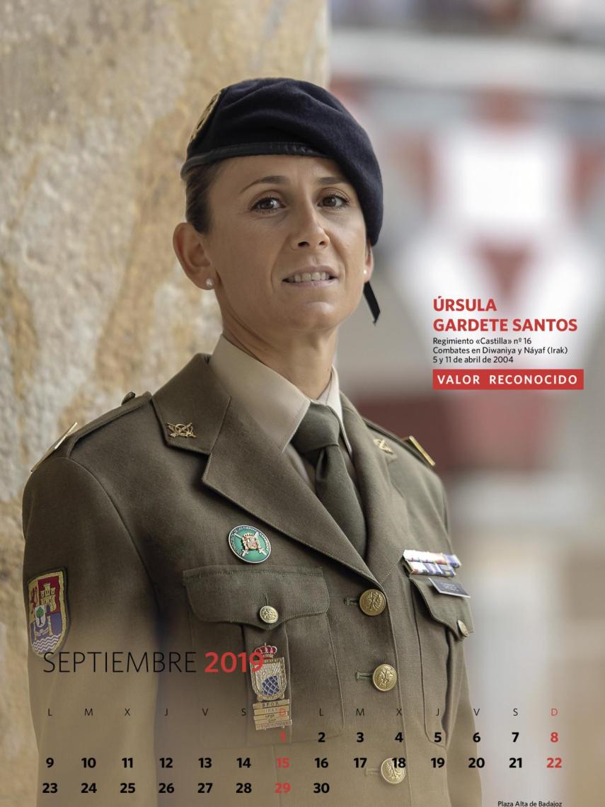 La cabo Úrsula Gardete, integrada en el Regimiento Castilla nº16.