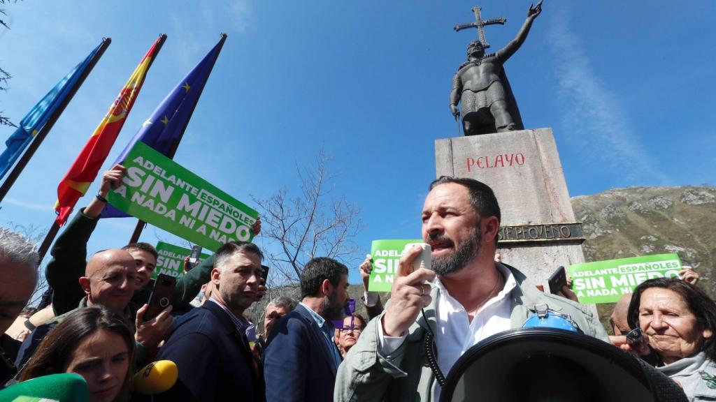Santiago Abascal durante su discurso en Covadonga.