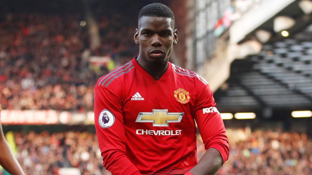 Pogba celebra un gol con el United