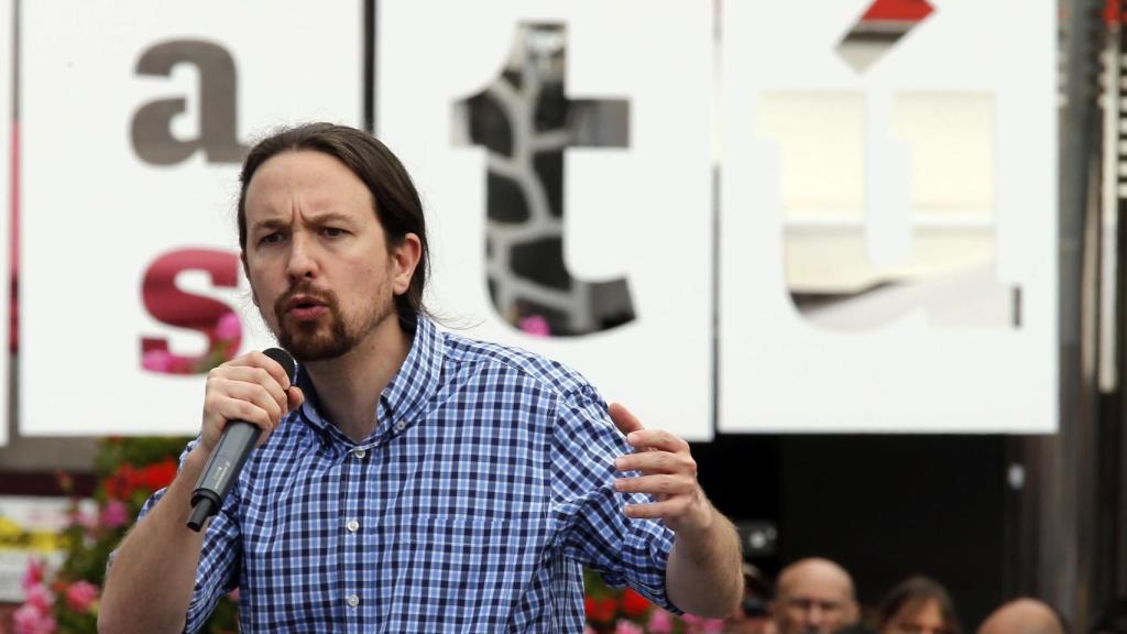 Pablo Iglesias, durante su mitin en Las Palmas de Gran Canarias.