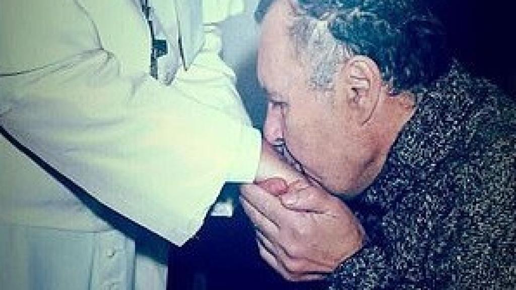 Roberto, en la recepción al Papa.