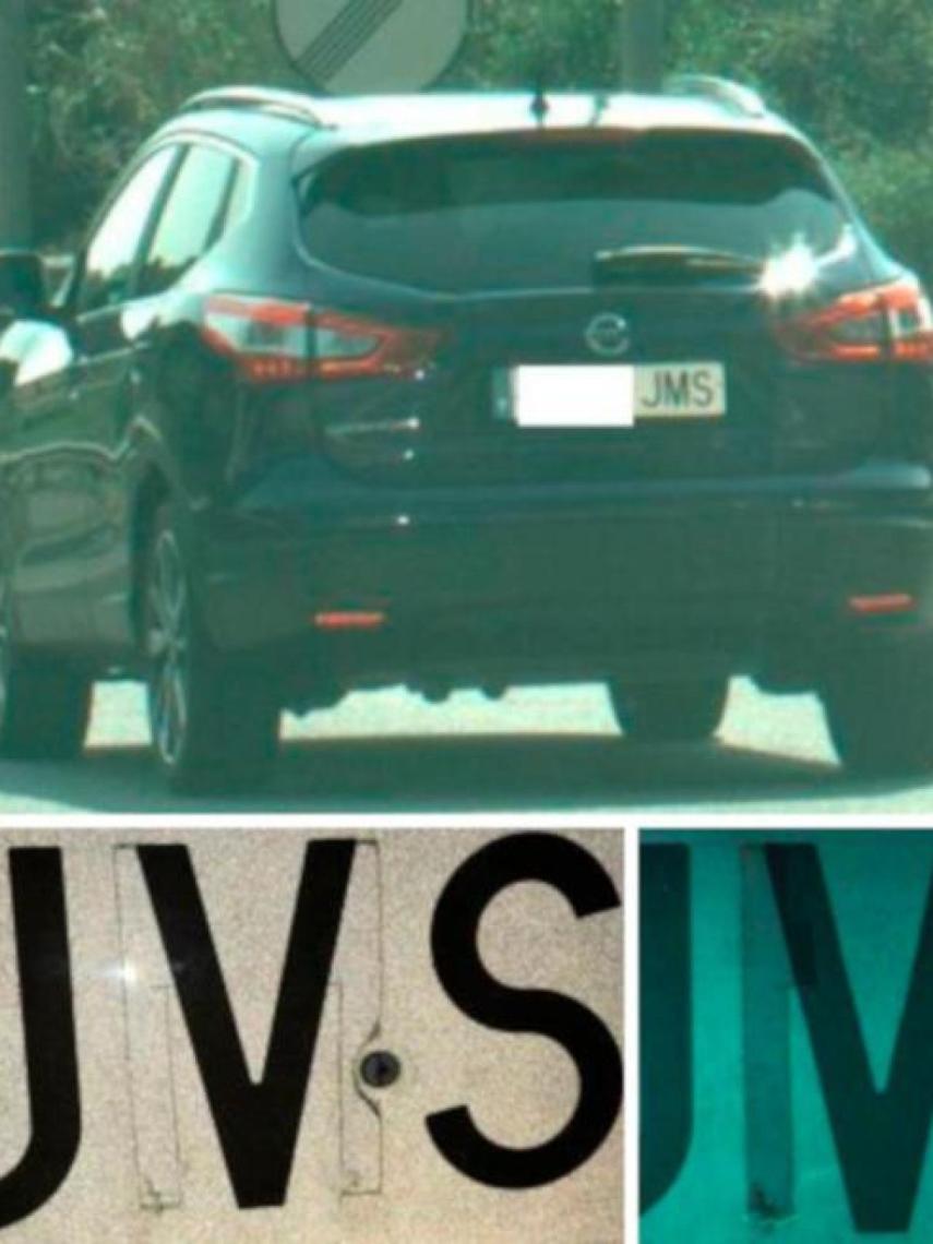Montaje de las dos matrículas del coche, pillado por los Mossos.