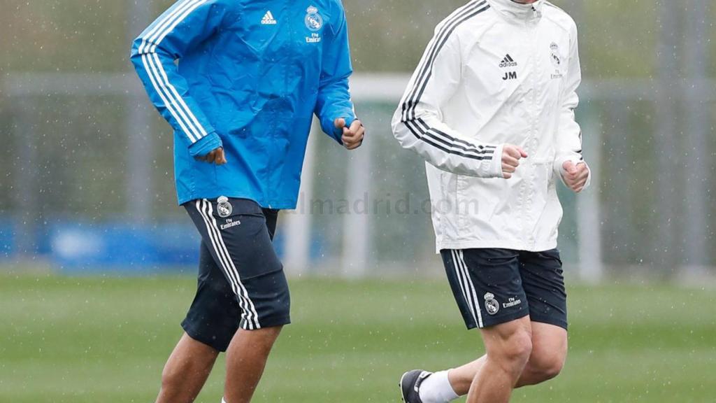 Mariano Díaz entrenando en solitario.