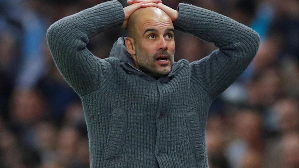 Guardiola en el partido contra el Tottenham