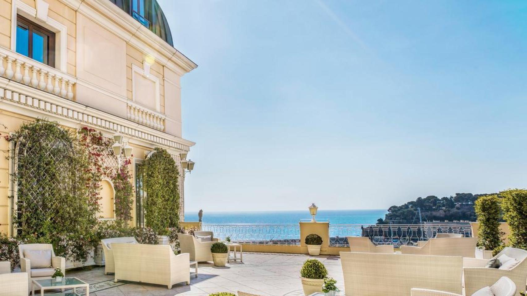 Una de las terraza del hotel Hermitage en Montecarlo.