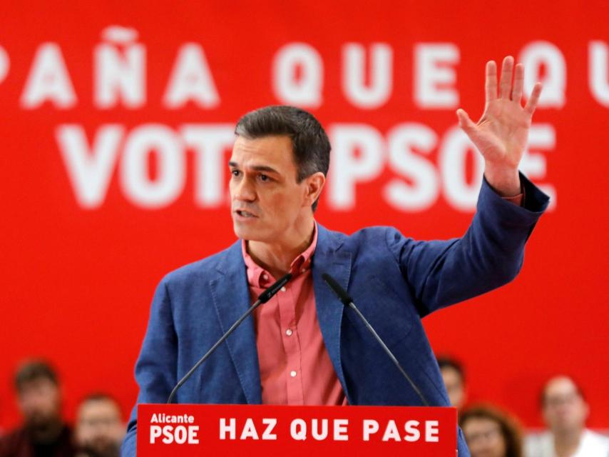 Pedro Sánchez, de mitin en Alicante.