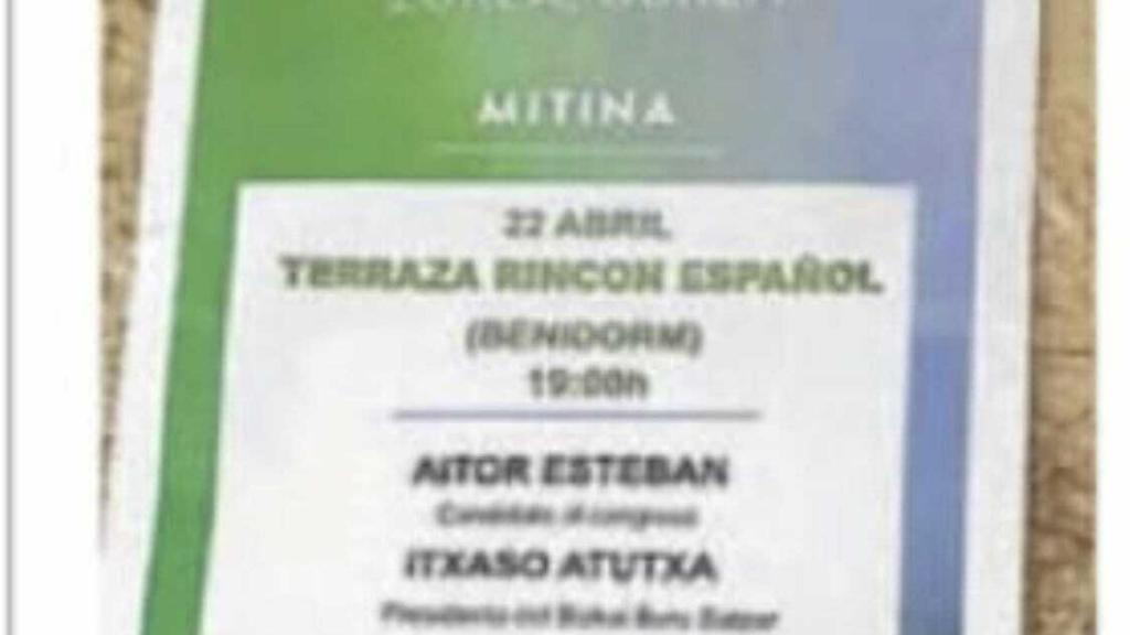 PNV ofrece un mitin en la 'Terraza Rincón Español'