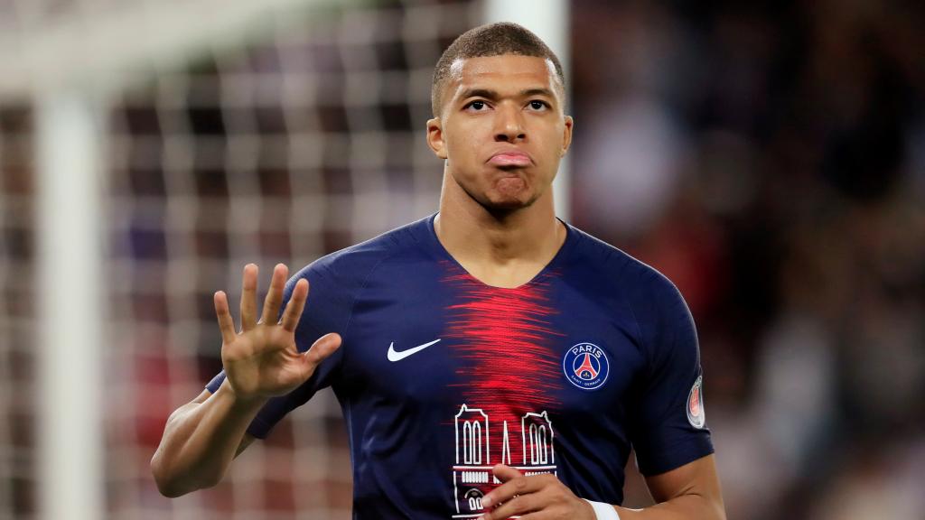 Kylian Mbappé, en un partido del PSG de la Ligue-1