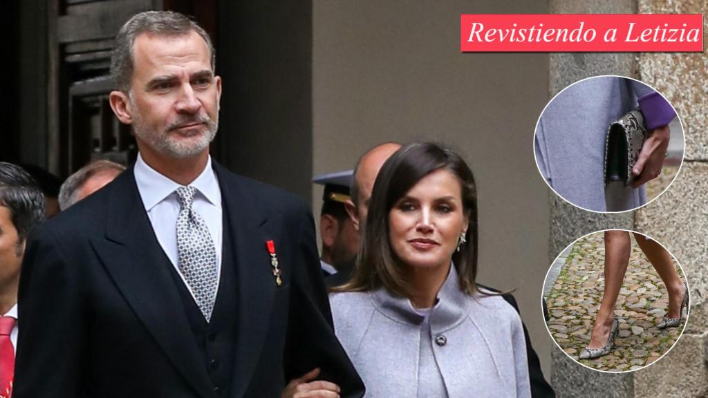 Felipe y Letizia antes de entrar en el recinto donde han entregado el Premio Cervantes.
