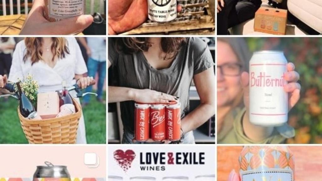 Fotografías en Instagram bajo el hashtag #cannedwine