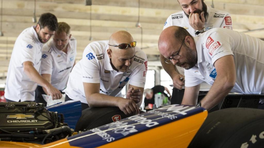 Fernando Alonso, en la preparación de las 500 Millas de Indianápolis