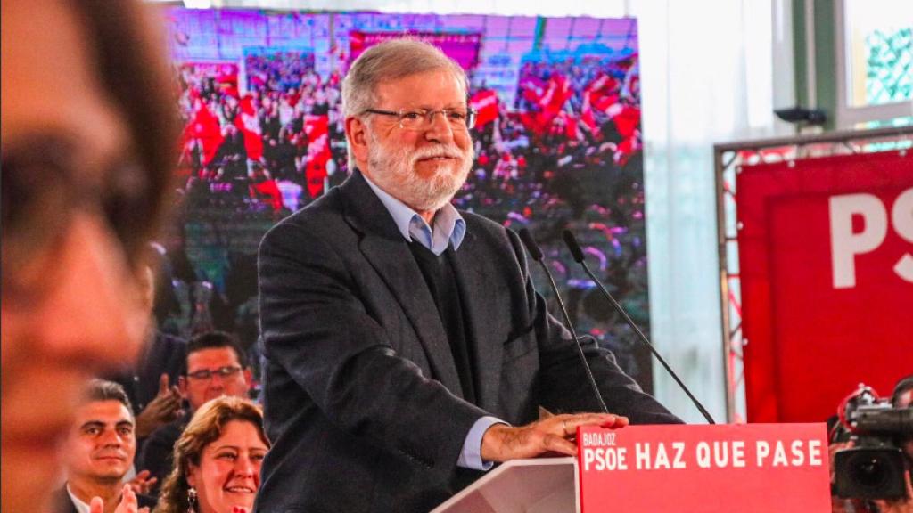 Juan Carlos Rodríguez Ibarra, expresidente de Extremadura, en Badajoz este miércoles.