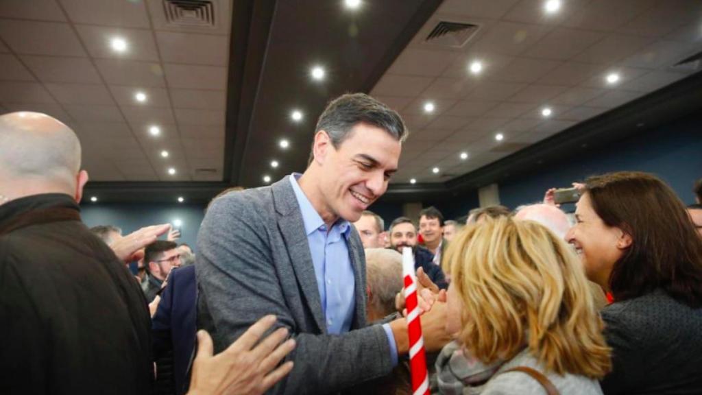 Pedro Sánchez, este miércoles en Badajoz, donde participó en un mitin.