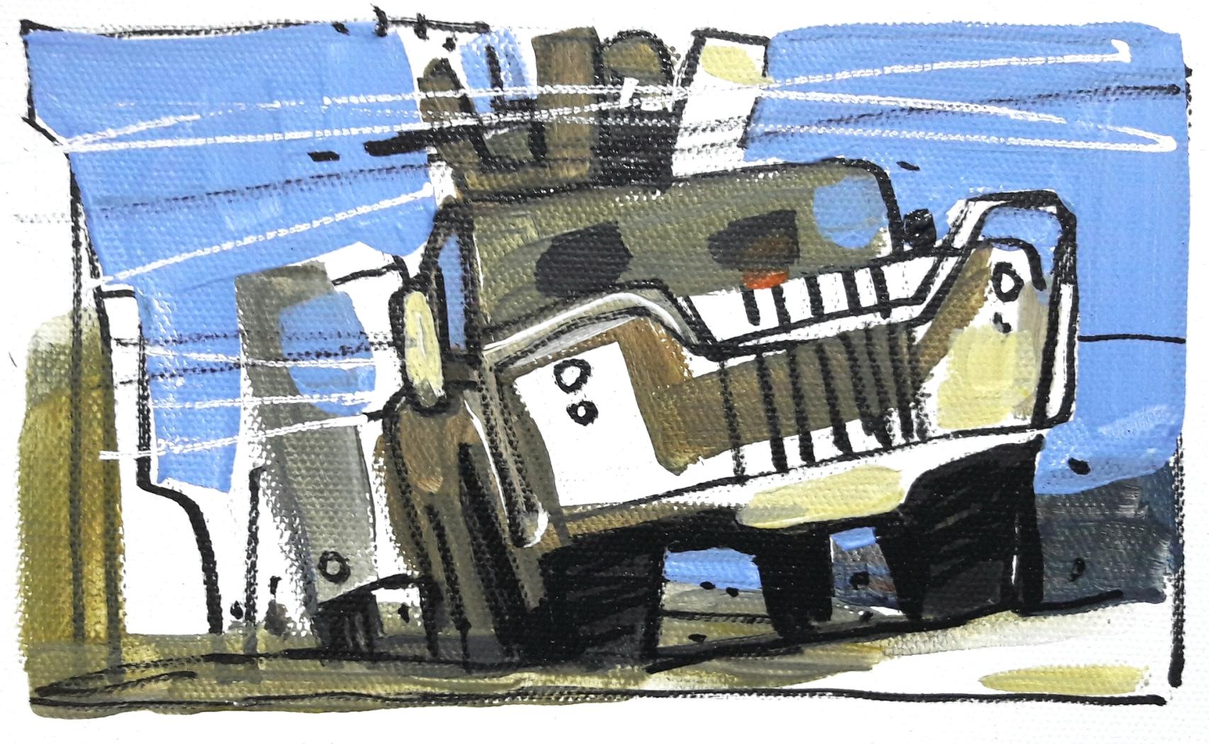 Ilustración: José Manuel Esteban para el blog `Misión: recoger el cuerpo de un compañero caído´.