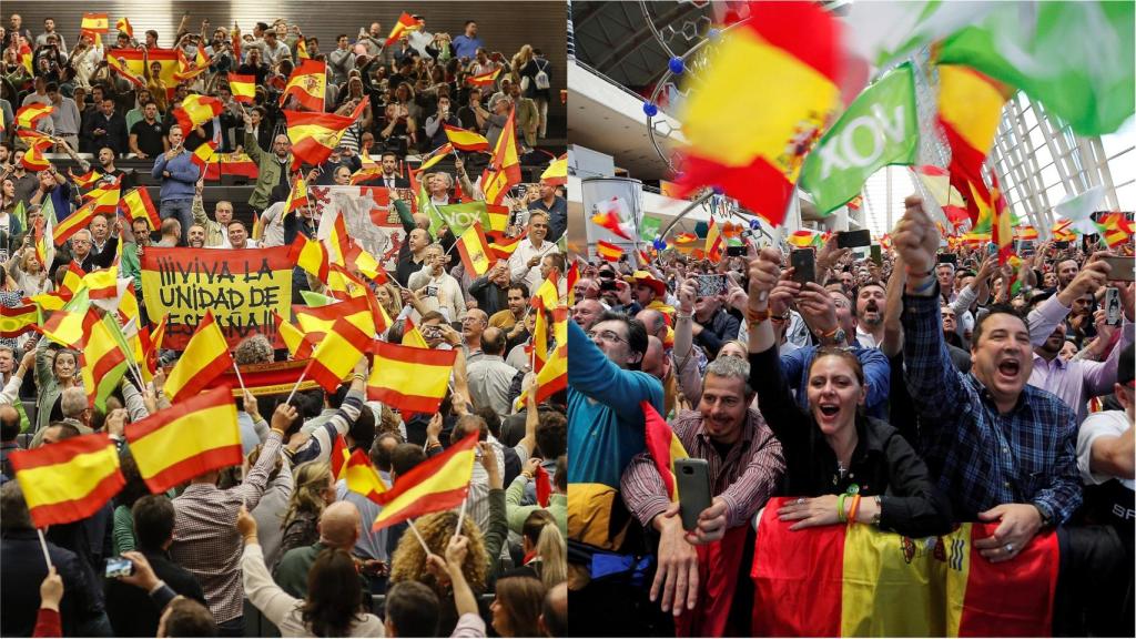 El Fibes (Sevilla) y el Museo de las Ciencias Príncipe Felipe (Valencia) durante los actos de Vox.