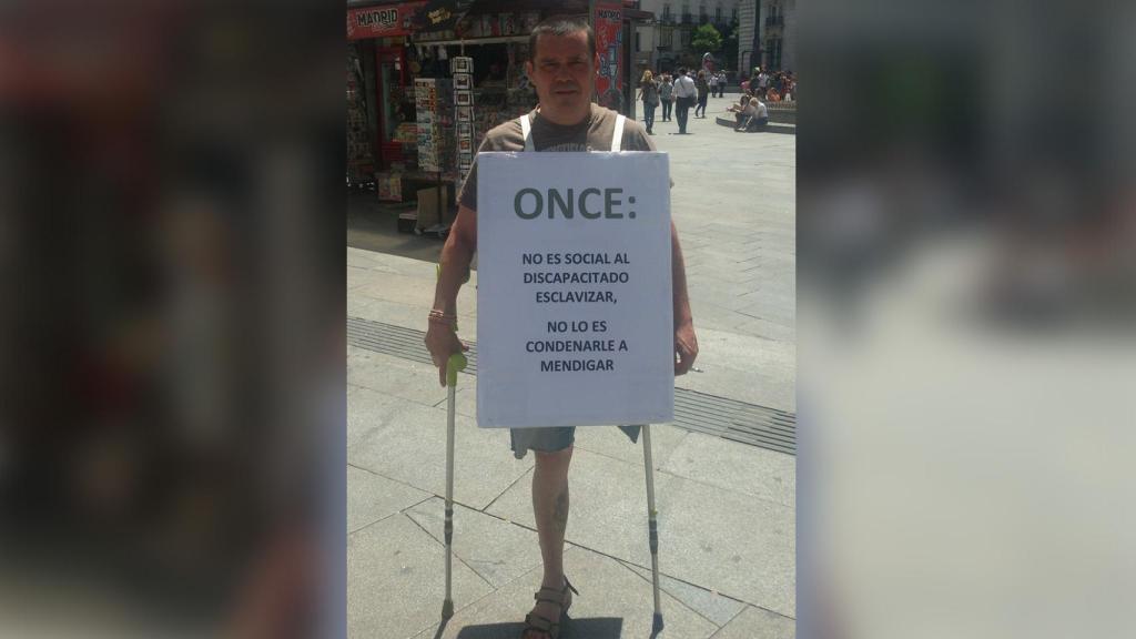 Jesús en una reivindicación en la Puerta del Sol de Madrid.