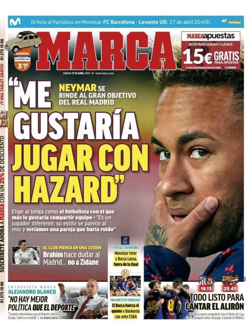 La portada del diario MARCA (27/04/2019)