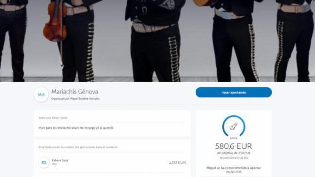 La iniciativa para recaudar fondos y pagar a los mariachis