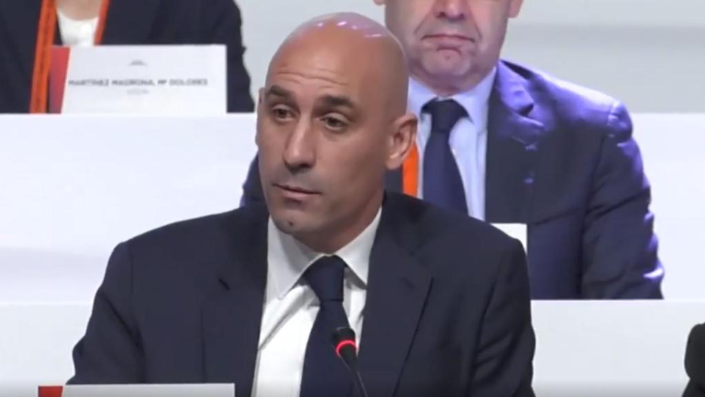 Luis Rubiales durante la Asamblea.