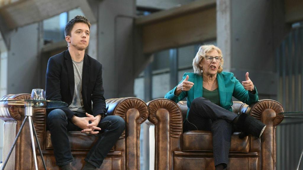 Íñigo errejón y Manuela Carmena, en la presentación de su candidatura conjunta para el 26-N.
