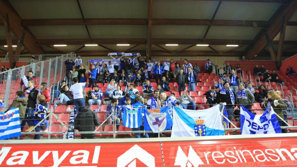 La afición del Dépor en Soria la semana pasada.