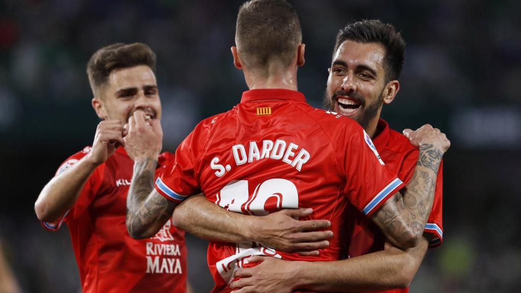 El Espanyol celebra el tanto ante el Betis